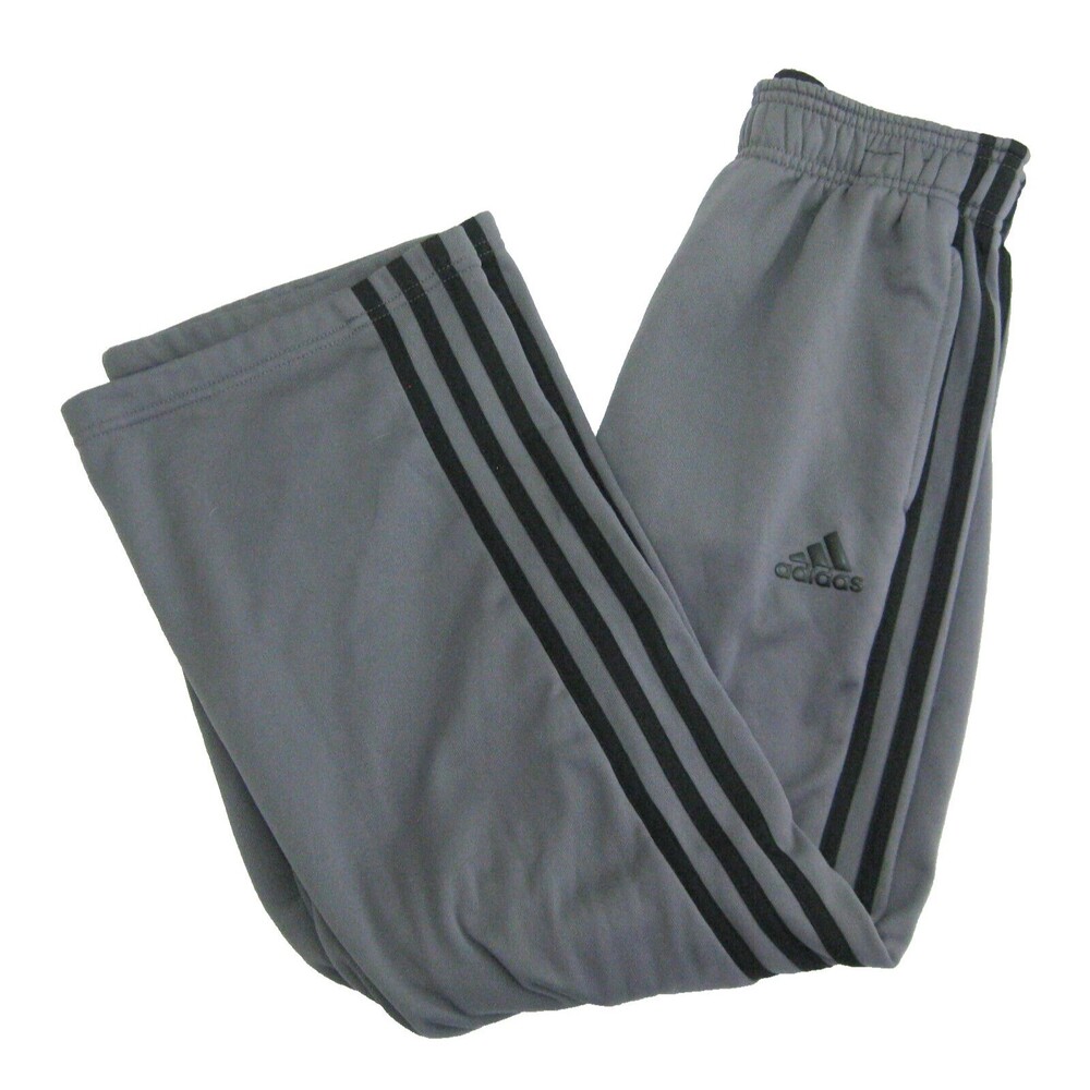 ADIDAS Boys (Size Medium 10-12) Gray Athletic Track Pants Sweatpants Fitness Gym